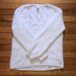 NWOT H&M White Furry Sweater